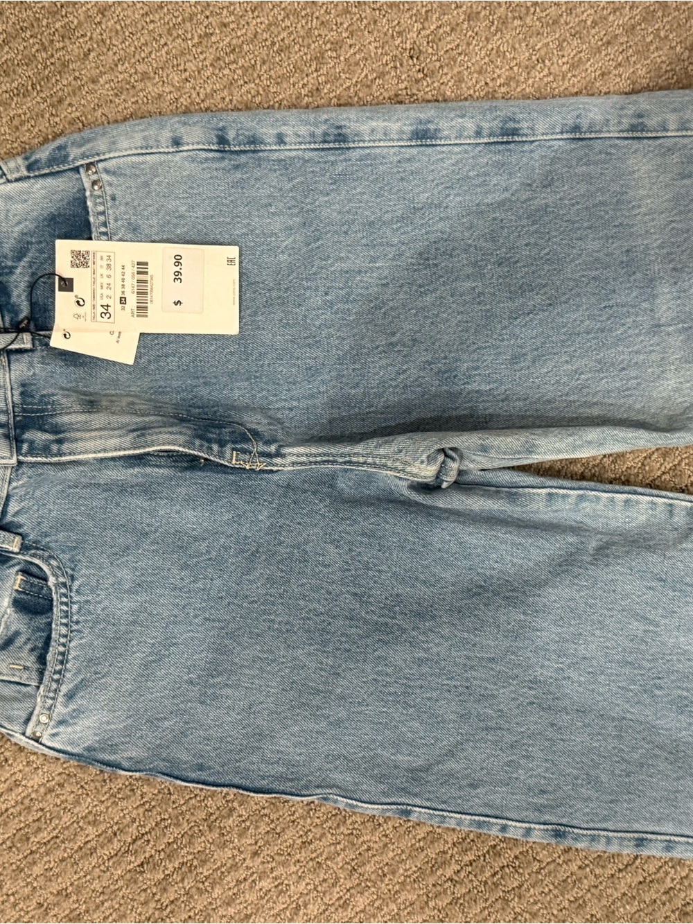 Zara Classic Light Wash Straight-Leg Jeans